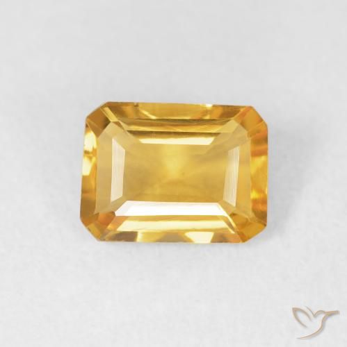 1.18ct Natural Dorado claro Citrino, corte esmeralda, VVS