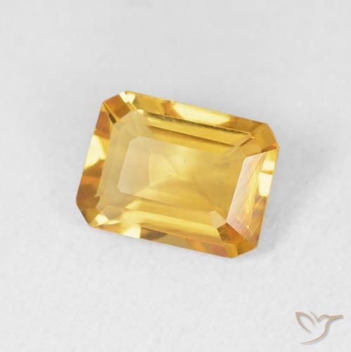 Citrino Dorado claro natural de 1.18 ct, Corte Octágono / Esmeralda, VVS