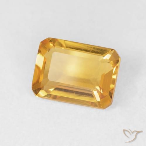 Citrino Medium Light Orange-Gold natural de 1.49 ct, Corte Octágono / Esmeralda, VVS