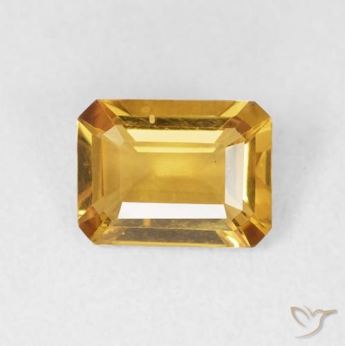 1.37ct Natural Dorado naranja Citrino, corte esmeralda, VVS-VS