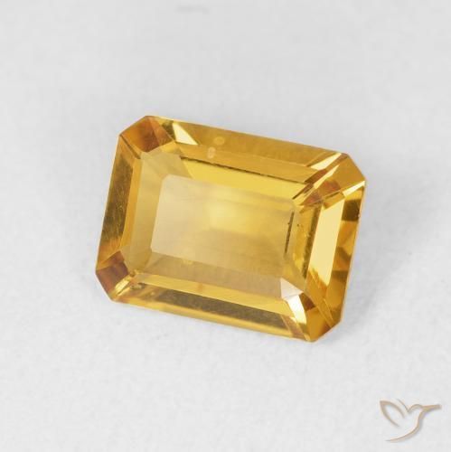 Citrino Dorado naranja natural de 1.37 ct, Corte Octágono / Esmeralda, VVS-VS