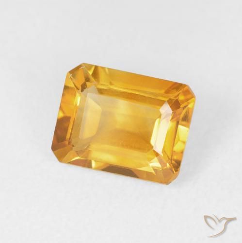 Citrino Dorado naranja natural de 1.49 ct, Corte Octágono / Esmeralda, VVS-VS