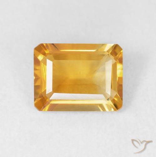 1.51ct Natural Naranja dorado Citrino, corte esmeralda, VVS-VS