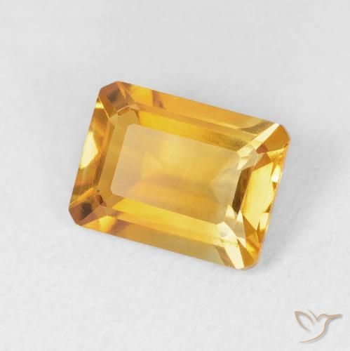 Citrino Naranja dorado natural de 1.51 ct, Corte Octágono / Esmeralda, VVS-VS