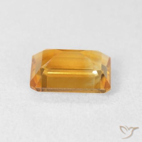 Citrino Naranja dorado natural de 1.51 ct, Corte Octágono / Esmeralda, VVS-VS