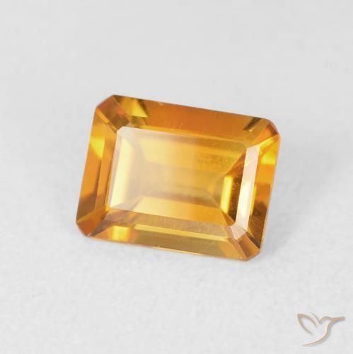 Citrino Dorado naranja oscuro natural de 1.23 ct, Corte Octágono / Esmeralda, VVS-VS