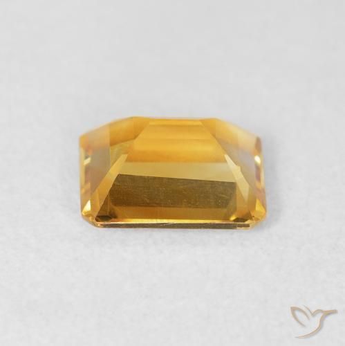 Citrino Dorado naranja oscuro natural de 1.23 ct, Corte Octágono / Esmeralda, VVS-VS