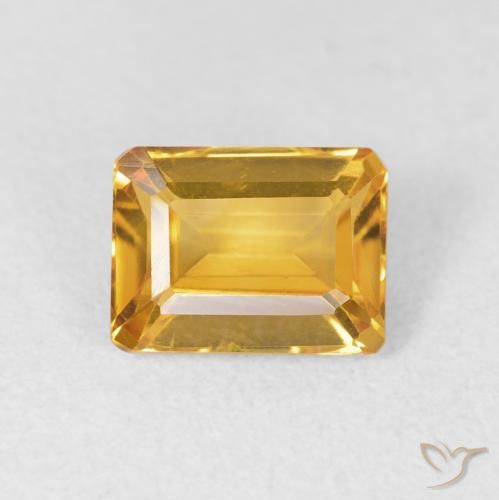 1.58ct Natural Dorado medio Citrino, corte esmeralda, VVS-VS