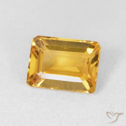 Citrino Dorado medio natural de 1.58 ct, Corte Octágono / Esmeralda, VVS-VS