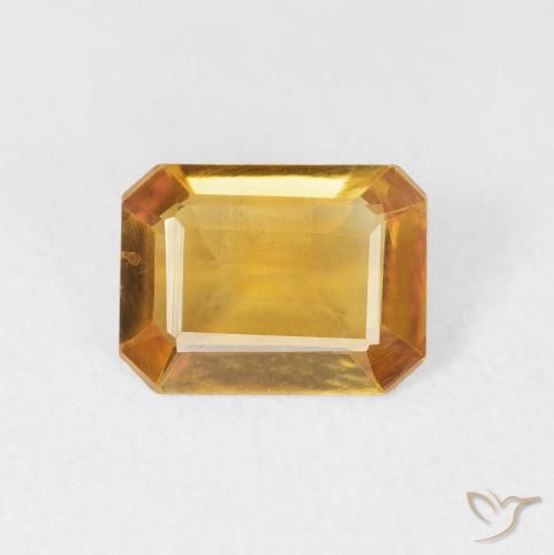1.05ct Natural Naranja dorado intenso Citrino, corte esmeralda, VVS-VS