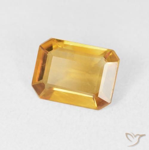 Citrino Naranja dorado intenso natural de 1.05 ct, Corte Octágono / Esmeralda, VVS-VS
