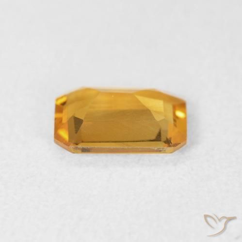 Citrino Naranja dorado intenso natural de 1.05 ct, Corte Octágono / Esmeralda, VVS-VS