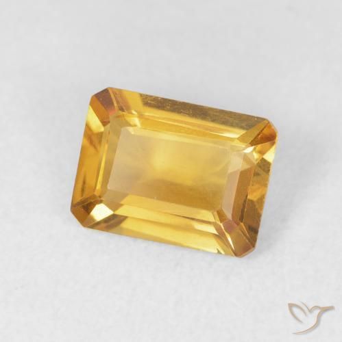 Citrino Naranja dorado intenso natural de 1.29 ct, Corte Octágono / Esmeralda, VVS-VS