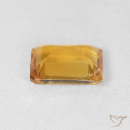 Citrino Naranja dorado intenso natural de 1.29 ct, Corte Octágono / Esmeralda, VVS-VS