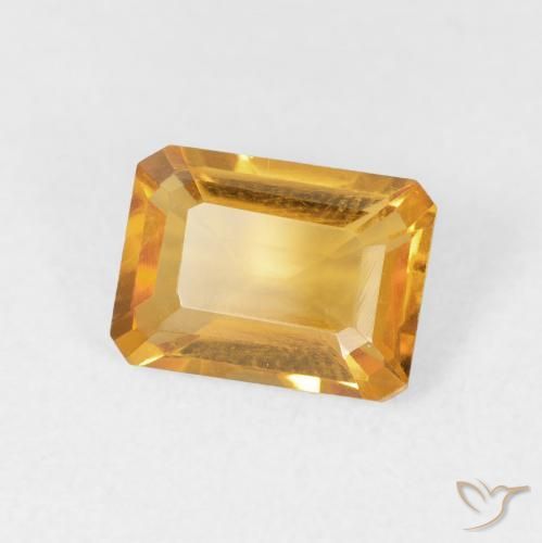 Citrino Medium Light Orange-Gold natural de 1.40 ct, Corte Octágono / Esmeralda, VVS