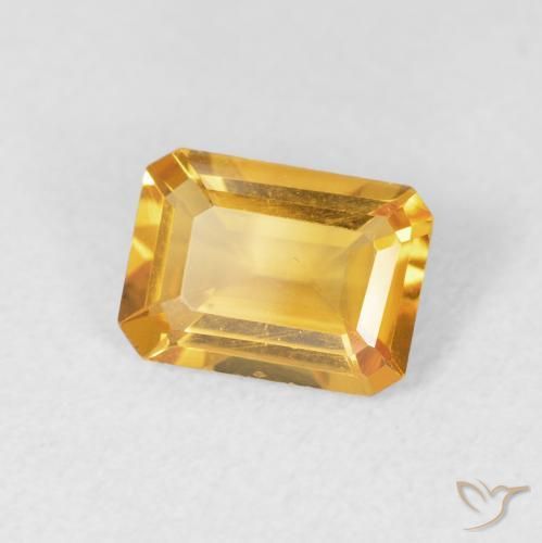Citrino Medium Light Orange-Gold natural de 1.15 ct, Corte Octágono / Esmeralda, VVS