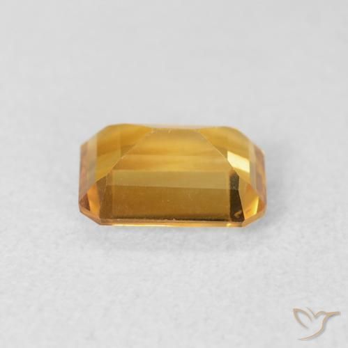 Citrino Dorado medio natural de 1.25 ct, Corte Octágono / Esmeralda, VVS