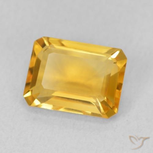 Citrino Medium Light Orange-Gold natural de 1.54 ct, Corte Octágono / Esmeralda, VVS