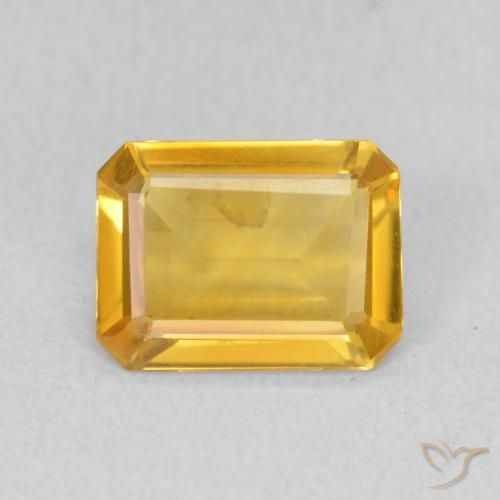 1.09ct Natural Dorado medio Citrino, corte esmeralda, VVS