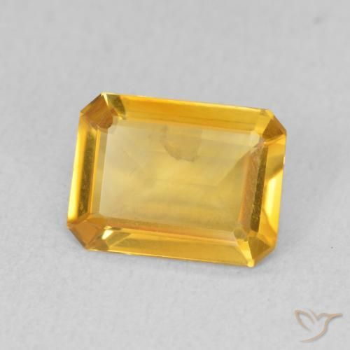 Citrino Dorado medio natural de 1.09 ct, Corte Octágono / Esmeralda, VVS