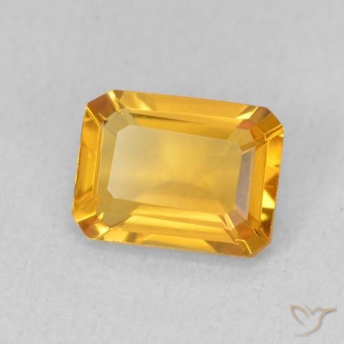 Citrino Medium Light Orange-Gold natural de 1.21 ct, Corte Octágono / Esmeralda, VVS