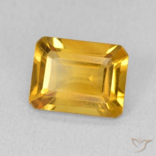 Citrino Naranja dorado intenso natural de 1.38 ct, Corte Octágono / Esmeralda, VVS-VS