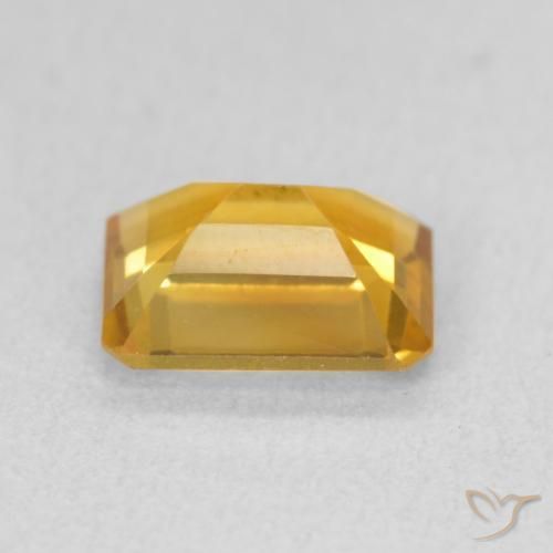 Citrino Naranja dorado intenso natural de 1.38 ct, Corte Octágono / Esmeralda, VVS-VS