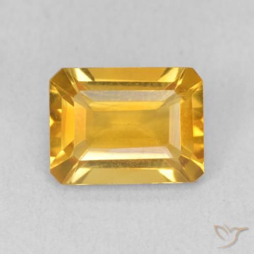 1.36ct Natural Naranja dorado Citrino, corte esmeralda, VVS-VS