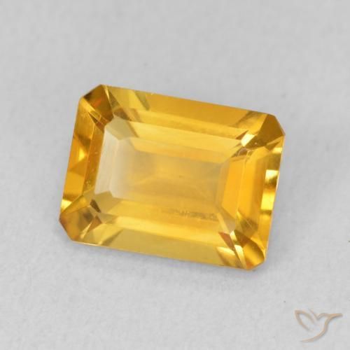 Citrino Naranja dorado natural de 1.36 ct, Corte Octágono / Esmeralda, VVS-VS