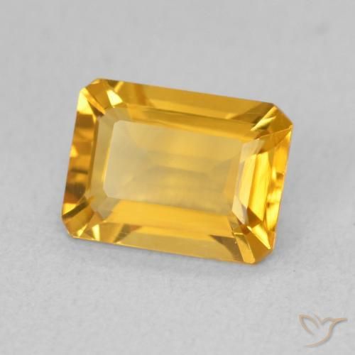 Citrino Naranja dorado intenso natural de 1.41 ct, Corte Octágono / Esmeralda, VVS