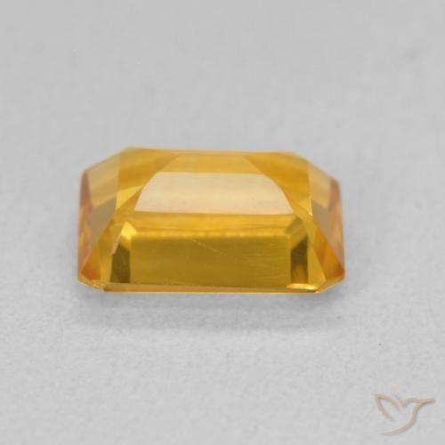 Citrino Naranja dorado intenso natural de 1.41 ct, Corte Octágono / Esmeralda, VVS