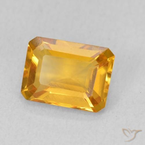 Citrino Dorado-naranja medio natural de 1.42 ct, Corte Octágono / Esmeralda, VVS