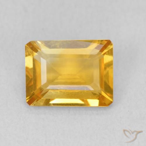 1.35ct Natural Dorado medio Citrino, corte esmeralda, VVS