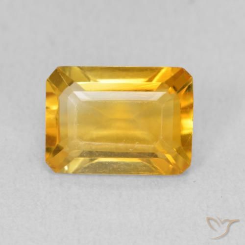 1.26ct Natural Dorado medio Citrino, corte esmeralda, VVS