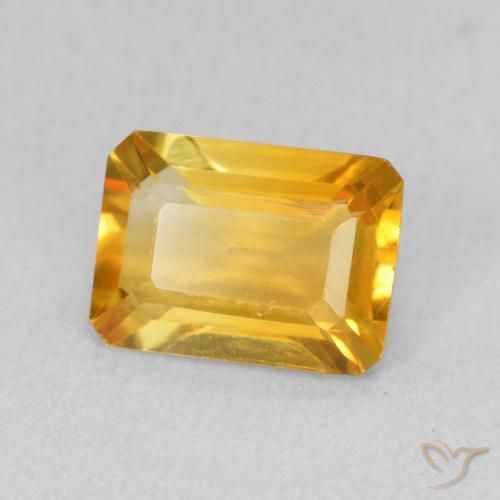 Citrino Dorado medio natural de 1.26 ct, Corte Octágono / Esmeralda, VVS
