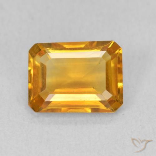 1.34ct Natural Dorado naranja intenso Citrino, corte esmeralda, VVS