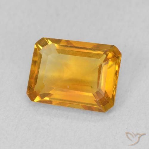 Citrino Dorado naranja intenso natural de 1.34 ct, Corte Octágono / Esmeralda, VVS