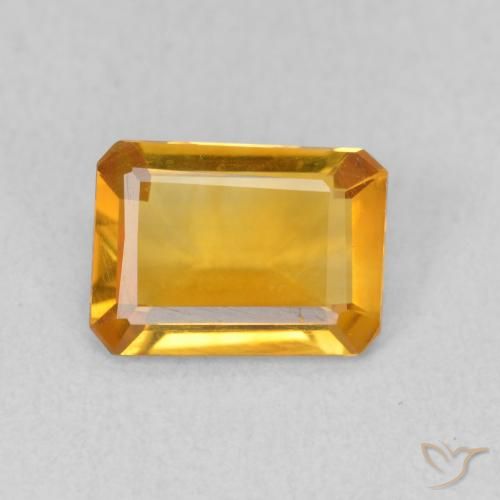 0.93ct Natural Dorado naranja intenso Citrino, corte esmeralda, VVS