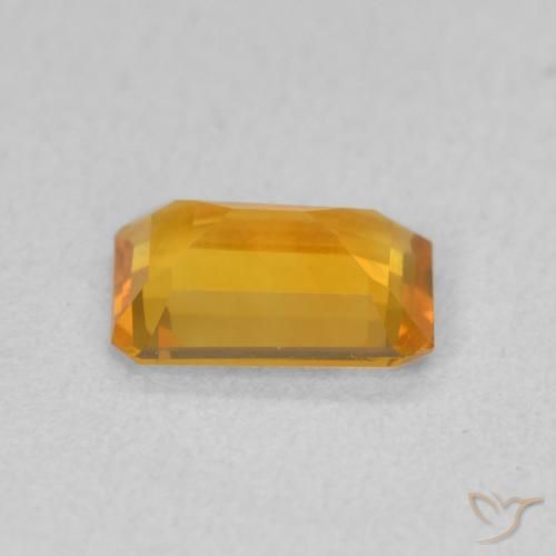 Citrino Dorado naranja intenso natural de 0.93 ct, Corte Octágono / Esmeralda, VVS