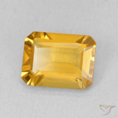 Citrino Naranja dorado intenso natural de 1.35 ct, Corte Octágono / Esmeralda, VVS-VS