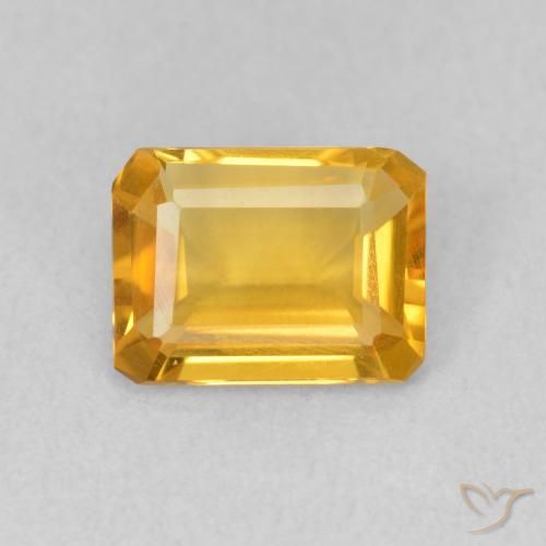 1.03ct Natural Naranja dorado Citrino, corte esmeralda, VVS-VS