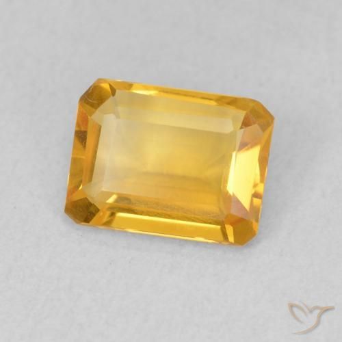 Citrino Naranja dorado natural de 1.03 ct, Corte Octágono / Esmeralda, VVS-VS