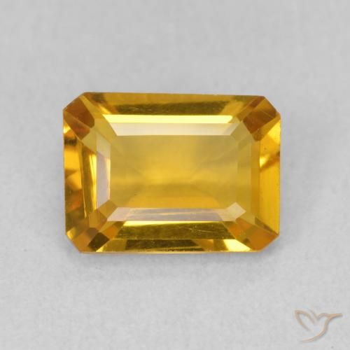 1.29ct Natural Dorado oscuro Citrino, corte esmeralda, VVS-VS
