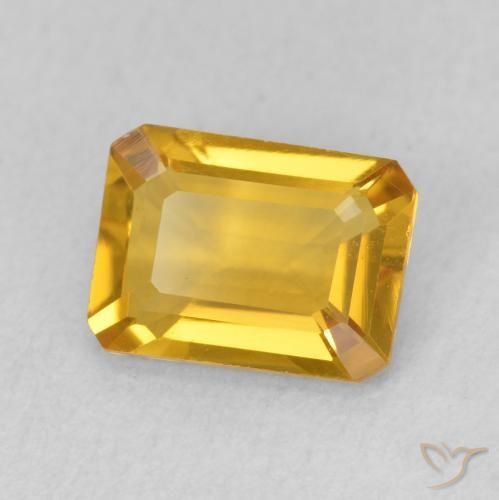 Citrino Dorado oscuro natural de 1.29 ct, Corte Octágono / Esmeralda, VVS-VS