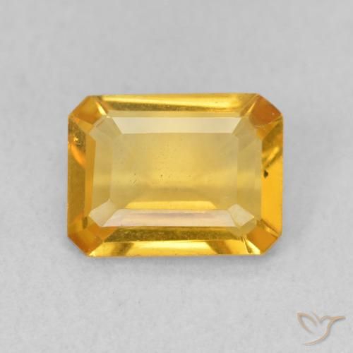 1.24ct Natural Dorado medio Citrino, corte esmeralda, VVS-VS