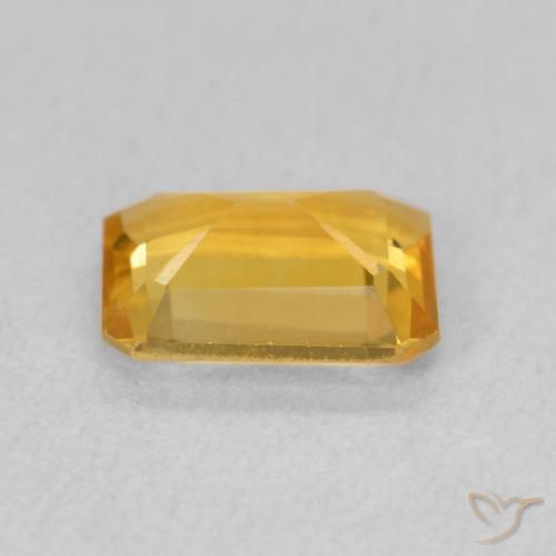 Citrino Dorado medio natural de 1.24 ct, Corte Octágono / Esmeralda, VVS-VS