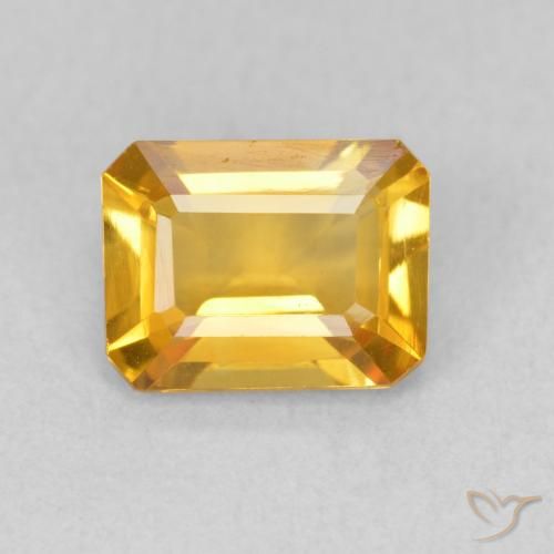 1.29ct Natural Dorado medio Citrino, corte esmeralda, VVS-VS