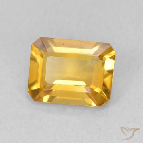Citrino Dorado medio natural de 1.29 ct, Corte Octágono / Esmeralda, VVS-VS