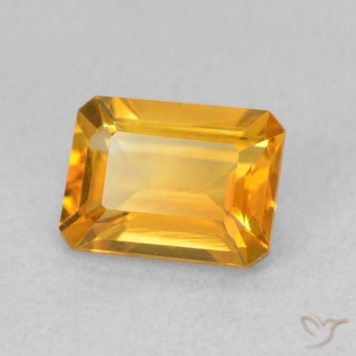 Citrino Dorado naranja intenso natural de 1.42 ct, Corte Octágono / Esmeralda, VVS