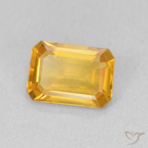 Citrino Dorado medio natural de 1.07 ct, Corte Octágono / Esmeralda, VVS-VS